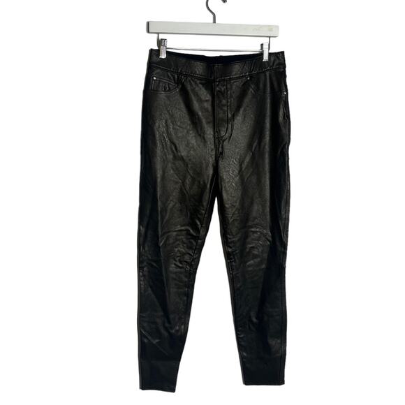 Spanx Leather-Like Ankle Skinny Pant black sz L - Picture 7 of 8